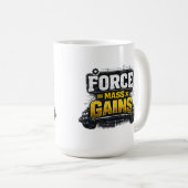 楽しいエンジニアジムTシャツ Force Mass Gains コーヒーマグカップ (正面右)