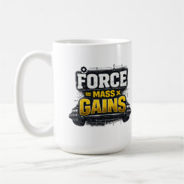 楽しいエンジニアジムTシャツ Force Mass Gains コーヒーマグカップ