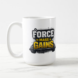 楽しいエンジニアジムTシャツ Force Mass Gains コーヒーマグカップ