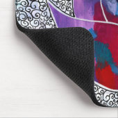 楽しいオリエンタルロータスフラワーズオリジナルアート マウスパッド (コーナー)