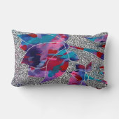 楽しいオリエンタルロータスフラワーズオリジナルアート ランバークッション (裏面)