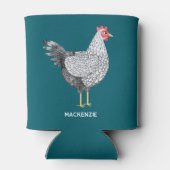 楽しいオリジナル ワンダットテニス鶏の水彩画 缶クーラー (裏面)