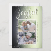 楽しいオリーブグリーンクリスマス2枚の写真コラージュ シーズンカード (正面)