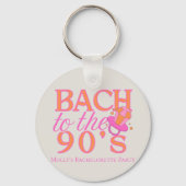 楽しいオレンジとピンクの90年代レトロ独身最後の旅 キーホルダー (正面)