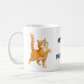 楽しいオレンジの猫 私のクラスは完璧です コーヒーマグカップ (左)