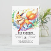 楽しいオンライン フォックス バースデー 招待状 (スタンド正面)