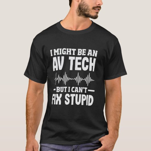 楽しいオーディオビジュアル技術者が問題を解決 AV技術者 Tシャツ (正面)