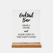 楽しいオープンバー 飲み物をご自由にどうぞ 招待状 アクリルサイン (正面)