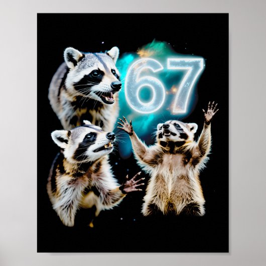 楽しいカオスアライグマが67宇宙の6セブンに吠える ポスター (正面)