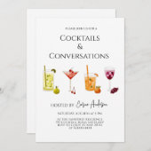 楽しいカクテルと会話のパーティー 招待状 (正面/裏面)