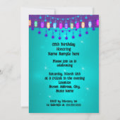 楽しいカクテルバー誕生日パーティー カップル ブルドッグ 招待状 (裏面)