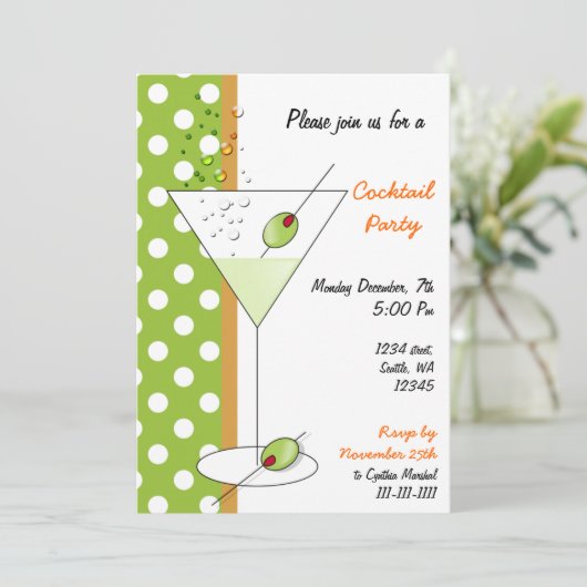 楽しいカクテルパーティーの招待状 招待状 (スタンド正面)