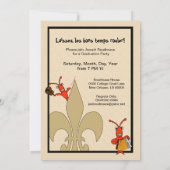 楽しいカジュアルなザリガニの卒業パーティー 招待状 (裏面)