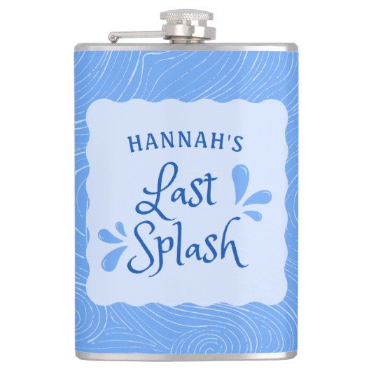楽しいカスタマイズされた「ラストスプラッシュ」バチェロレッテパーティー フラスク (正面)