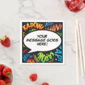 楽しいカスタマイズコミックブックの吹き出しカラフル スタンダードカクテルナプキン (インサイチュ)