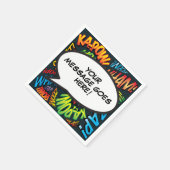 楽しいカスタマイズコミックブックの吹き出しカラフル スタンダードカクテルナプキン (角)