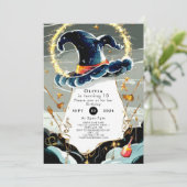 楽しいカスタマイズ可能なマジックウィザードの誕生日 招待状 (スタンド正面)