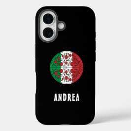 楽しいカスタムネーム イタリア イタリア国旗 ペパロニ ピザ iPhone 16ケース