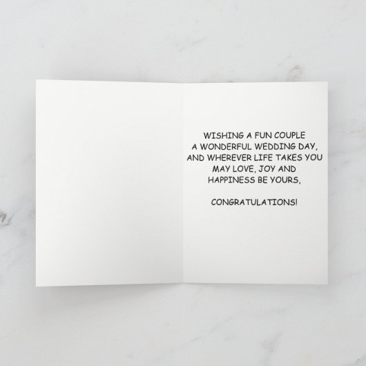 楽しいカップルの結婚式おめでとう カード (内部)