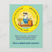 楽しいカモメのスパッシュタスティックな晴れた目的地の挨拶 ポストカード (正面)