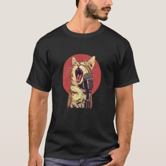 楽しいカラオケバー猫の子供用コスチューム 男女兼用 Tシャツ