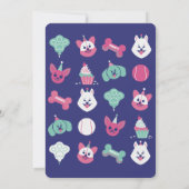 楽しいカラフルかわいい犬の子供の誕生日パーティー 招待状 (裏面)