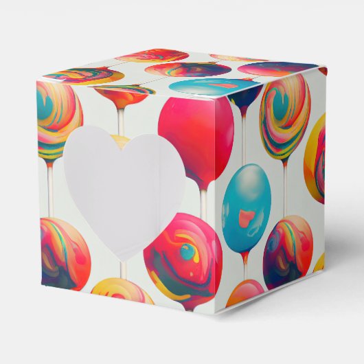 楽しいカラフルなキャンディー フェイバーボックス (正面サイド)