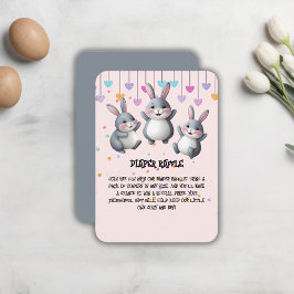 楽しいカラフルなキュートなホッパーズバニー赤ちゃんの歓迎会 エンクロージャーカード
