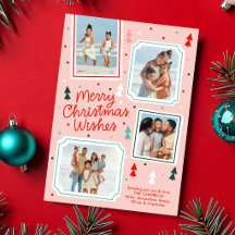 楽しいカラフルなクリスマスの願い4枚の写真
