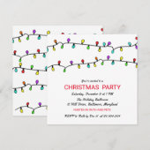 楽しいカラフルなクリスマスイルミネーション クリスマスパーティ 招待状 (正面/裏面)