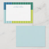 楽しいカラフルなストライプのキュートでパーソナライズされた子供向け ノートカード (正面/裏面)