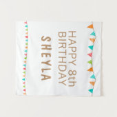 楽しいカラフルなペナントフラッグ 誕生日パーティー タペストリー (正面(横))