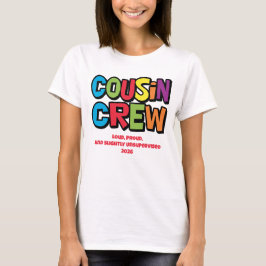 楽しいカラフルな従兄弟クルー家族の再会 Tシャツ