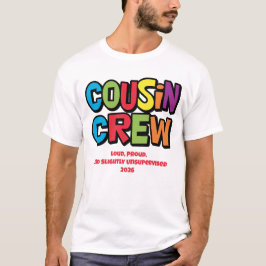 楽しいカラフルな従兄弟クルー家族の再会 Tシャツ