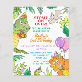 楽しいカラフルな恐竜の誕生日