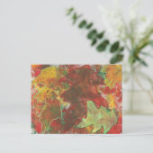 楽しいカラフルな抽象的な秋のオークの葉のポストカード ポストカード (スタンド正面)