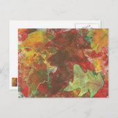 楽しいカラフルな抽象的な秋のオークの葉のポストカード ポストカード (正面/裏面)