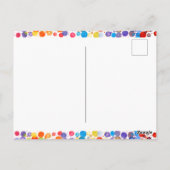 楽しいカラフルな水彩絵の具のしみ 子供の誕生日 ポストカード (裏面)