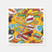 楽しいカラフルな漫画のタイポグラフィ スタンダードカクテルナプキン (正面)