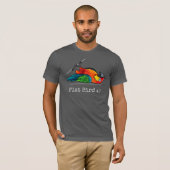楽しいカラフルな鳥 40度で仰向け Tシャツ (正面フル)