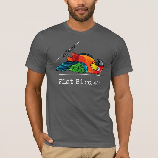 楽しいカラフルな鳥 40度で仰向け Tシャツ (正面)