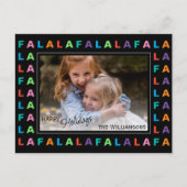 楽しいカラフルクラシック FA LA LA LA ホリデーシーズン ポストカード (正面)