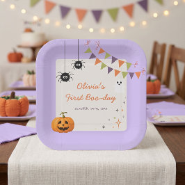 楽しいカラフルハロウィン誕生日ペーパープレート ペーパープレート