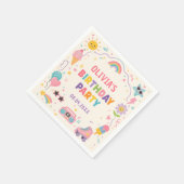 楽しいカラフル誕生日お誕生日おめでとう スタンダードカクテルナプキン (角)