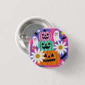 楽しいカラーのハロウィンギフト 缶バッジ (正面&裏面)