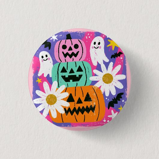 楽しいカラーのハロウィンギフト 缶バッジ (正面)