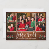 楽しいカリグラフィー木製5枚写真 フェリス・ナビダッド シーズンカード (正面)