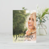 楽しいカリグラフィー　黒と白の写真　卒業 招待状 (スタンド正面)