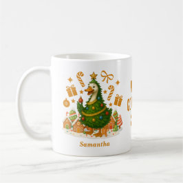 楽しいガチョウのクリスマスツリー | ホリデー コーヒーマグカップ