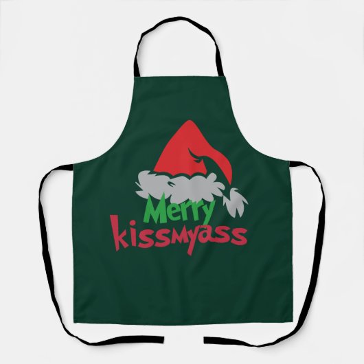 楽しいキス・ア・ス・バイ・ザ・ラス Funny Christmas Apron エプロン (正面)